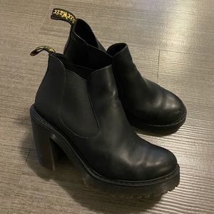 Dr Martens black high-heeled boot
